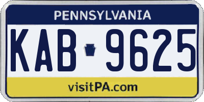 PA license plate KAB9625