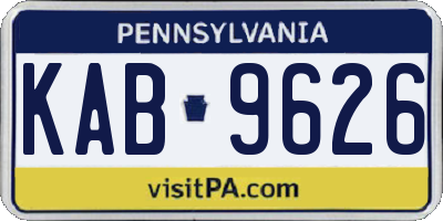 PA license plate KAB9626