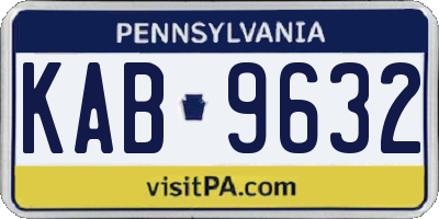 PA license plate KAB9632