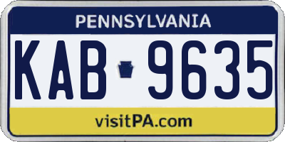 PA license plate KAB9635