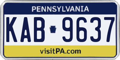 PA license plate KAB9637