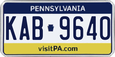 PA license plate KAB9640