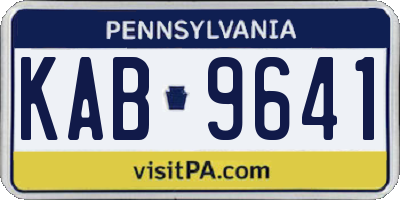 PA license plate KAB9641