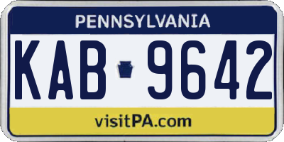 PA license plate KAB9642