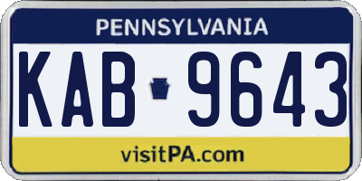 PA license plate KAB9643