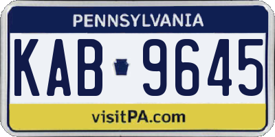 PA license plate KAB9645
