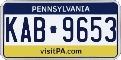 PA license plate KAB9653