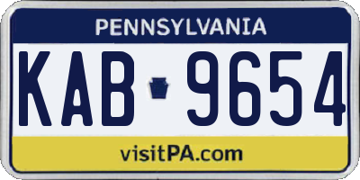 PA license plate KAB9654