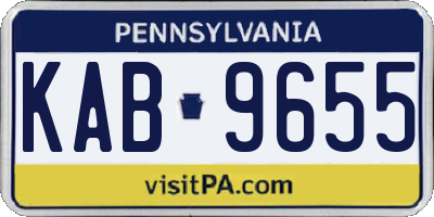 PA license plate KAB9655