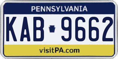 PA license plate KAB9662