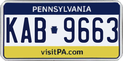 PA license plate KAB9663