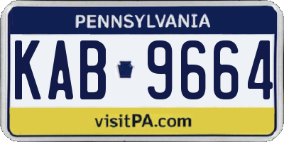 PA license plate KAB9664