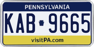 PA license plate KAB9665
