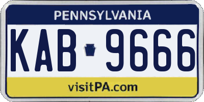 PA license plate KAB9666