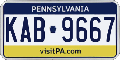 PA license plate KAB9667