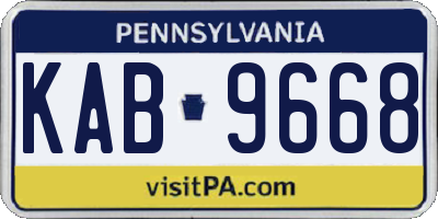 PA license plate KAB9668