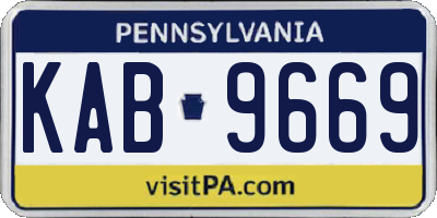 PA license plate KAB9669