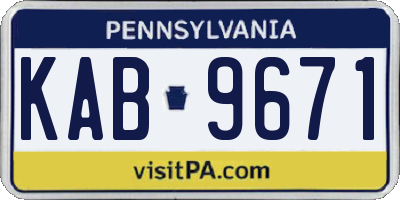 PA license plate KAB9671