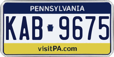 PA license plate KAB9675