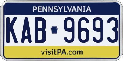 PA license plate KAB9693
