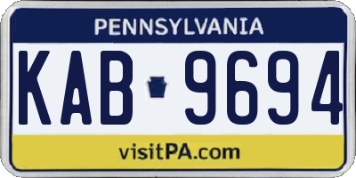 PA license plate KAB9694