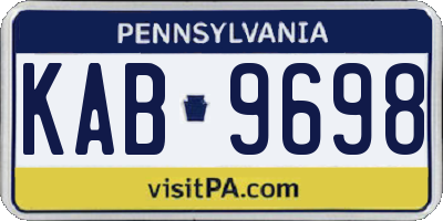 PA license plate KAB9698