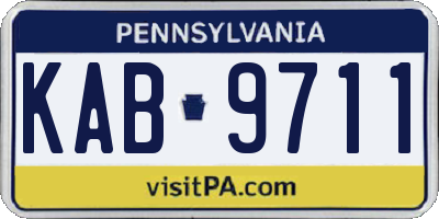 PA license plate KAB9711
