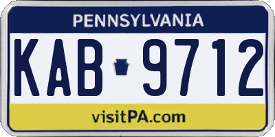 PA license plate KAB9712