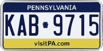 PA license plate KAB9715