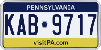 PA license plate KAB9717