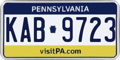 PA license plate KAB9723
