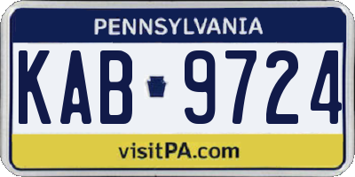 PA license plate KAB9724