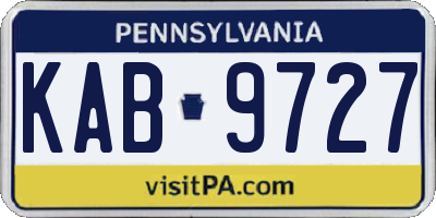 PA license plate KAB9727