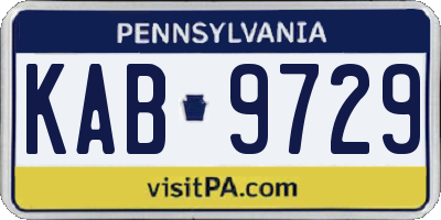 PA license plate KAB9729