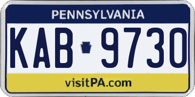 PA license plate KAB9730