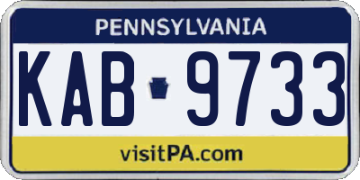 PA license plate KAB9733