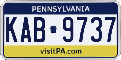 PA license plate KAB9737