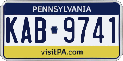 PA license plate KAB9741
