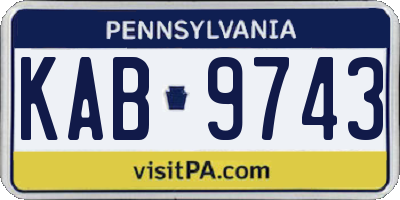 PA license plate KAB9743