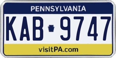 PA license plate KAB9747
