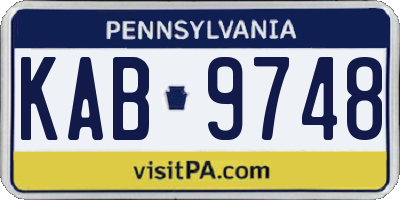 PA license plate KAB9748