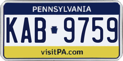 PA license plate KAB9759