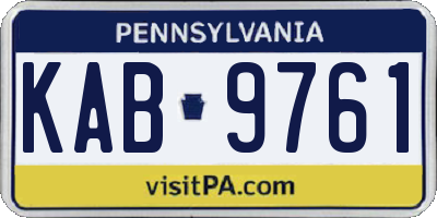 PA license plate KAB9761