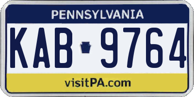 PA license plate KAB9764