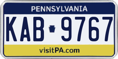 PA license plate KAB9767