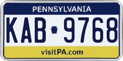 PA license plate KAB9768