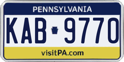 PA license plate KAB9770