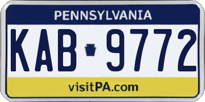 PA license plate KAB9772
