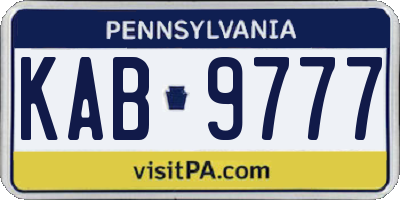 PA license plate KAB9777
