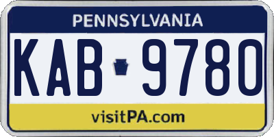 PA license plate KAB9780